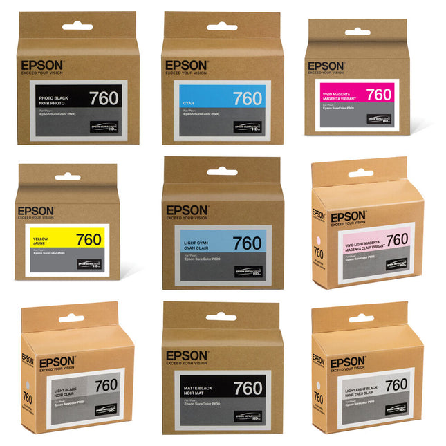 Epson T760 Kit de Cartuchos de Tinta Ultrachrome HD 9 Colores