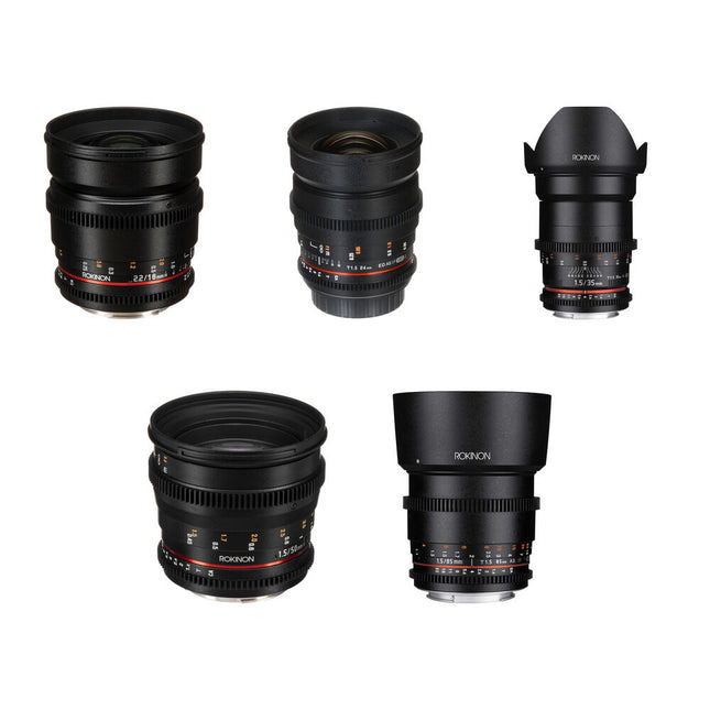 Rokinon Cine DS Kit de lentes 16 24 35 50 85mm para Canon EF