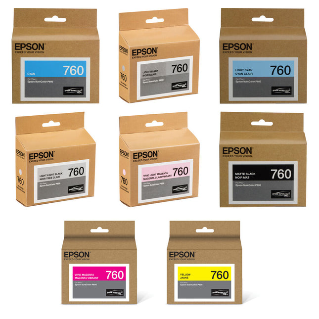 Epson T760 Kit 8 Cartuchos de Tinta Ultrachrome HD para SureColor P600