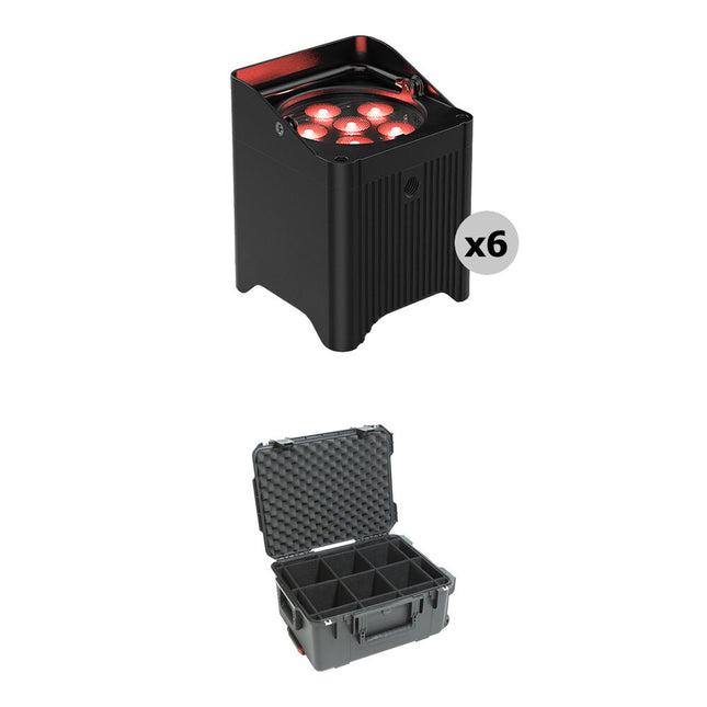 CHAUVET DJ Freedom Par T6 Kit 6 Luces LED RGB Batería 4 Horas y Maleta SKB