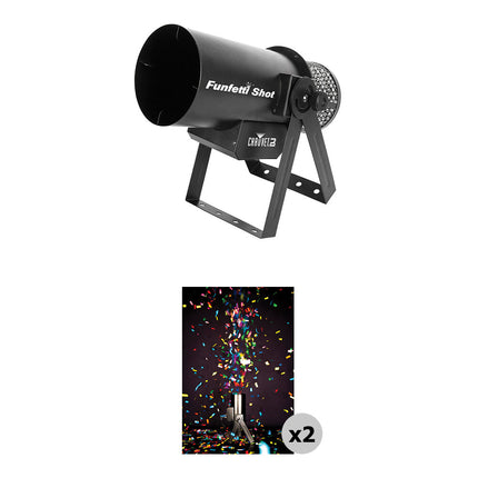 CHAUVET DJ Funfetti Shot Lanzador de Confeti Kit con 2 Recargas y DMX