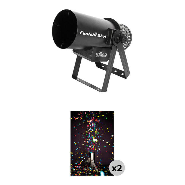 CHAUVET DJ Funfetti Shot Lanzador de Confeti Kit con 2 Recargas y DMX