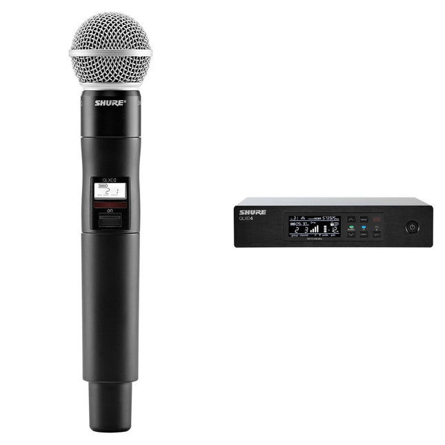 Shure QLXD24/SM58 Sistema Digital de Micrófono Inalámbrico de Mano 9 Horas de Batería 330 Pies Alcance