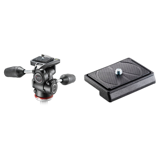 Manfrotto MH804 Cabezal 3 Vías con Placas Rápidas 200LT-PL y Capacidad 8.8 lb