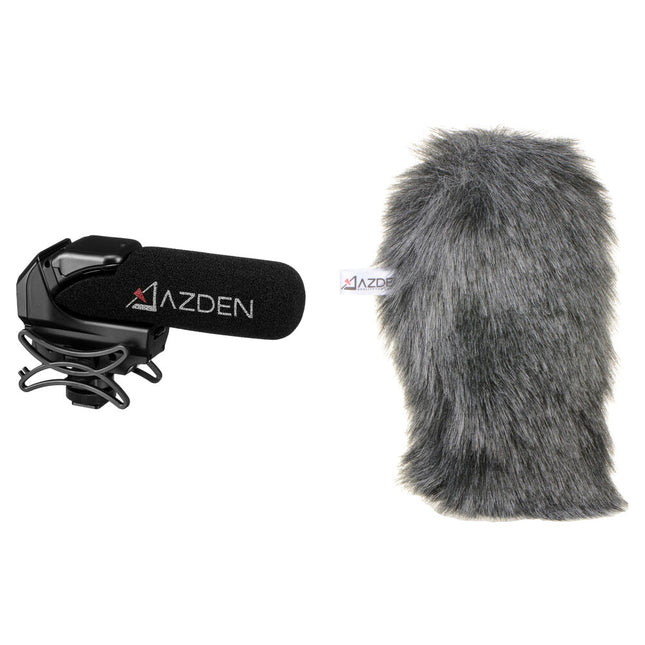 Azden SMX-15 Micrófono Shotgun para Video con Funda Antiviento Furry