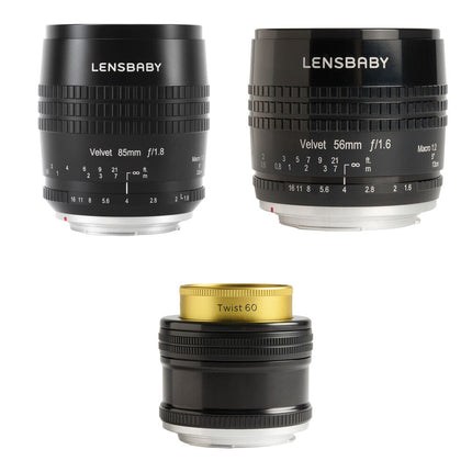 Lensbaby Twist of Velvet Pro Kit de lentes 85mm f1.8 56mm f1.6 para Nikon F