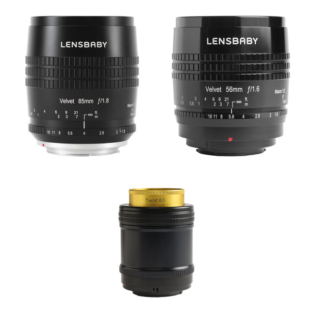 Lensbaby Twist of Velvet Pro Kit de lentes para Sony E 85mm f18 56mm f16