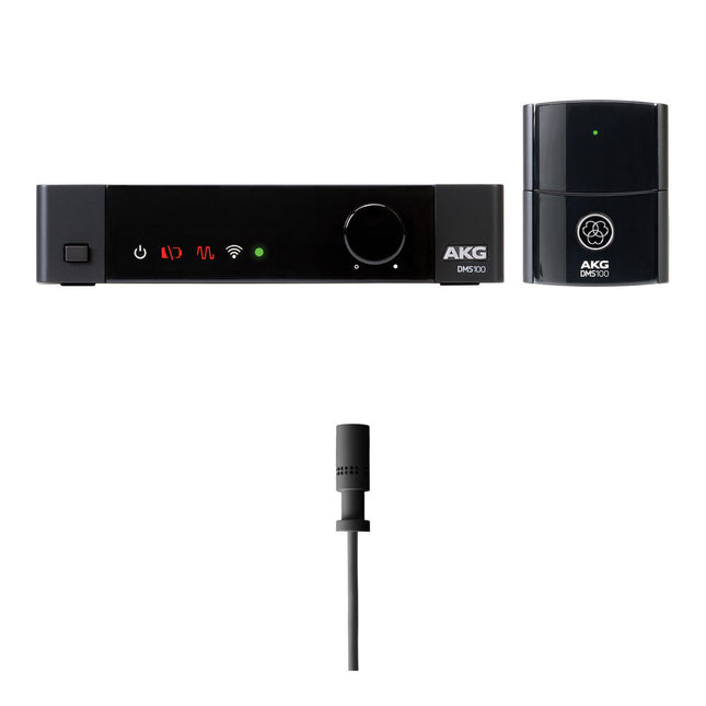 AKG DMS100 Sistema inalámbrico digital para instrumentos con micrófono Lavalier cardioide y receptor de mesa