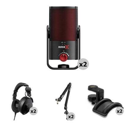 RODE X XCM-50 Kit para Podcasting 2 Micrófonos USB-C y Auriculares Cerrados