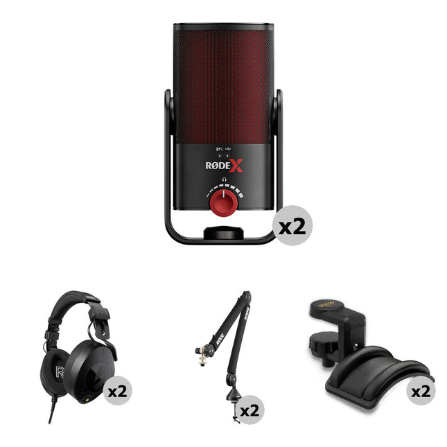 RODE X XCM-50 Kit para Podcasting 2 Micrófonos USB-C y Auriculares Cerrados