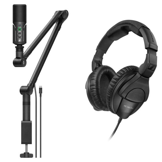 Sennheiser Profile USB Micrófono Condensador para Streaming con Auriculares HD280 Pro y Brazo Ajustable