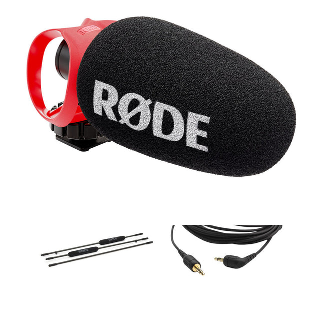 RODE VideoMicro II Micrófono Shotgun Ultracompacto para Cámara y Smartphone con Boompole de 7.2' y Cable de 20'