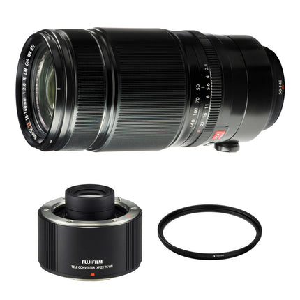 FUJIFILM XF 50-140mm f/2.8 R LM OIS WR Lente Teleobjetivo 76-213mm con Teleconvertidor 2x y Filtro UV 72mm