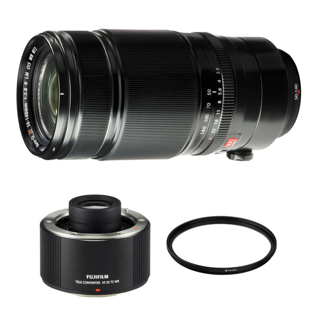 FUJIFILM XF 50-140mm f/2.8 R LM OIS WR Lente Teleobjetivo 76-213mm con Teleconvertidor 2x y Filtro UV 72mm