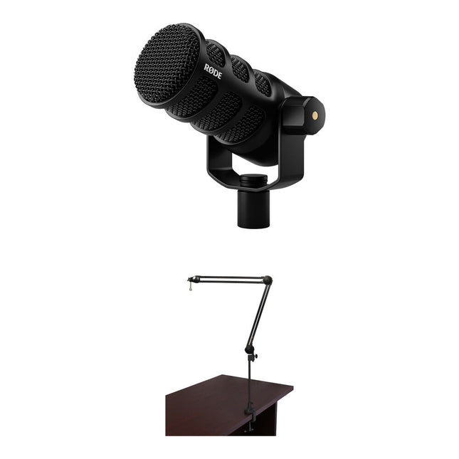 RODE PodMic USB y XLR Kit de Micrófono con Brazo de Transmisión Two-Section