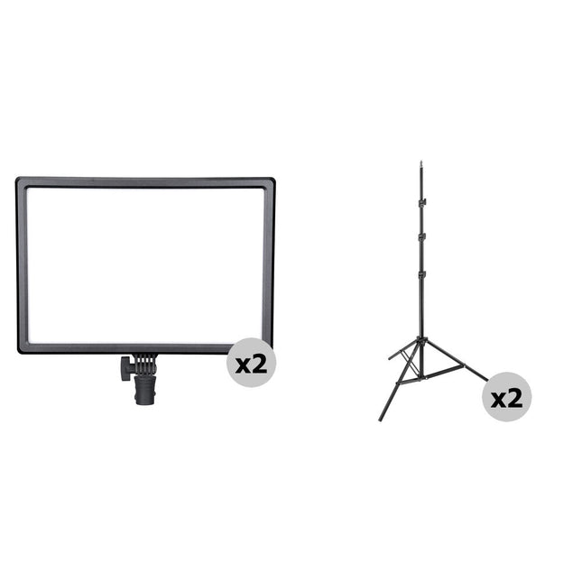 Nanlite Vlogging and Audition Kit Paneles LED Bicolor 3200-5600K y Soportes 8'