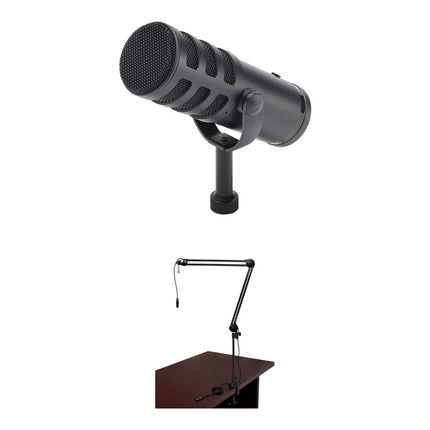 Micrófono Dinámico Samson Q9U XLR USB Kit con Brazo de Transmisión y Cable XLR Integrado