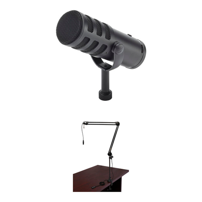 Micrófono Dinámico Samson Q9U XLR USB Kit con Brazo de Transmisión y Cable XLR Integrado