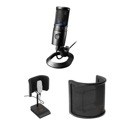 Audio-Technica AT2020USB-X Micrófono Condensador USB Tipo-C con Filtro y Pop Screen
