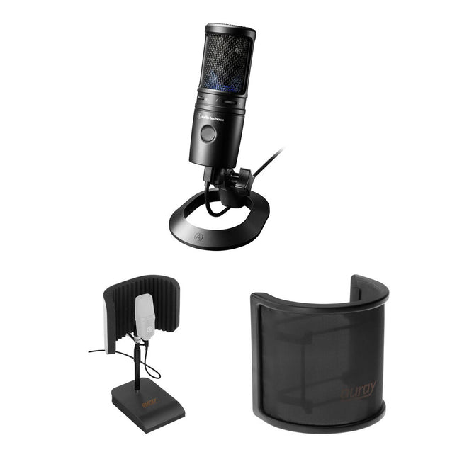 Audio-Technica AT2020USB-X Micrófono Condensador USB Tipo-C con Filtro y Pop Screen