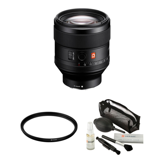 Sony FE 85mm f/1.4 GM Objetivo con Filtro UV 77mm y Kit de Limpieza
