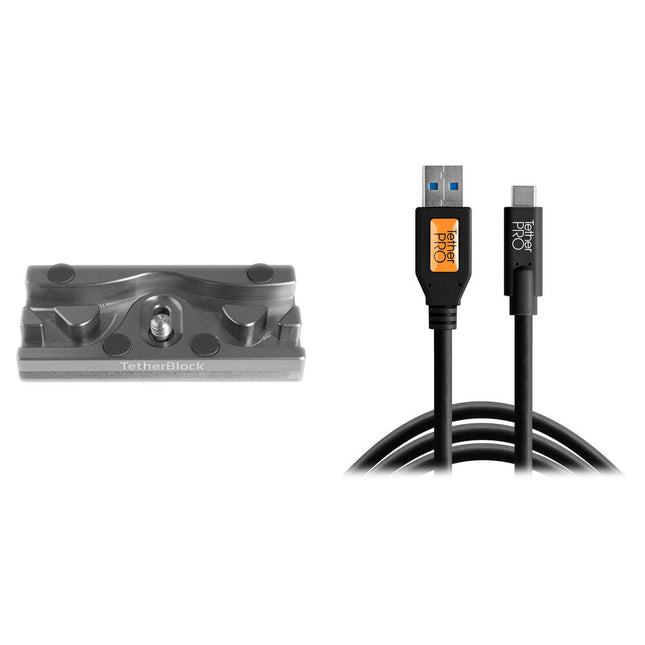 Tether Tools TetherPro Cable USB Tipo-C a USB 3.0 15 pies Kit TetherBLOCK QR
