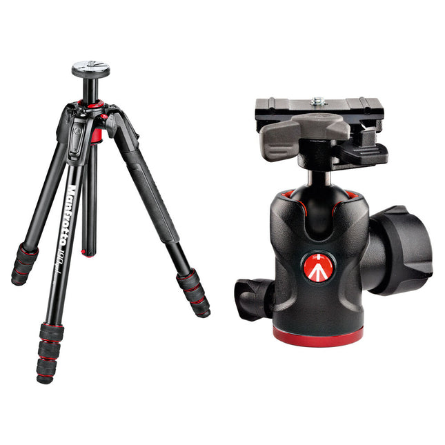 Manfrotto 190go! Trípode de Aluminio M-Series 63.7 Pulgadas y Cabezal 494 con Placa Quick Release 200PL-PRO
