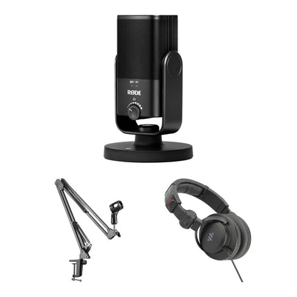 RODE NT-USB Mini Micrófono USB con Brazo para Podcast Auriculares Cerrados