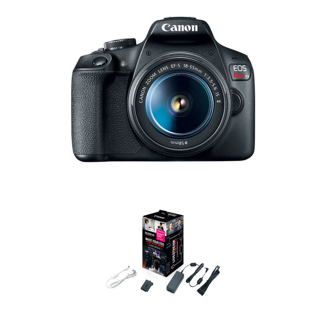 Canon EOS Rebel T7 Cámara réflex con lente 18-55mm f3.5-5.6 y kit webcam