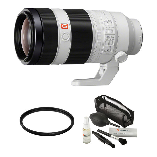 Sony FE 100-400mm f4.5-5.6 GM OSS Zoom Teleobjetivo con Filtro UV 77mm y Kit de Limpieza