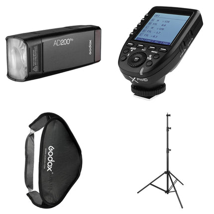 Godox BOORAY Kit para Canon Flash 200Ws con Softbox 80x80 cm y Tripié 2.9 m