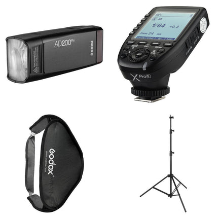 Godox BOORAY Kit para FUJIFILM Flash 200Ws Softbox 31.5x31.5 y Trípode 9.5'