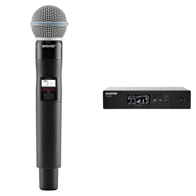 Shure QLXD24/B58 Sistema de Micrófono Inalámbrico Digital Beta 58A 9 Horas de Batería y Alcance 100 Metros