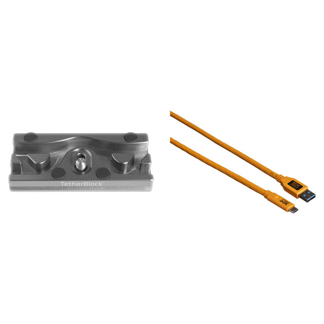 Tether Tools TetherPro Cable USB 3.0 Type-C a Type-A 15 pies con Placa Rápida QR Plus