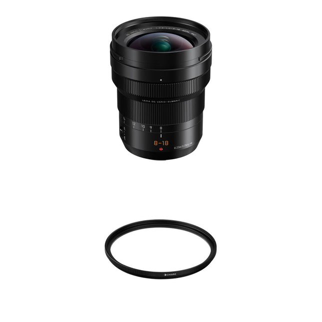 Panasonic Leica DG Vario-Elmarit 8-18mm f/2.8-4 Lente Micro Cuatro Tercios con Filtro UV 67mm
