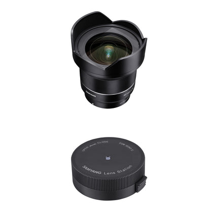 Samyang AF 14mm f/2.8 FE Lente Gran Angular con Kit Lens Station para Sony E