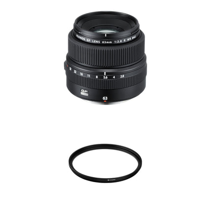 Objetivo FUJIFILM GF 63mm f 2.8 R WR con filtro UV 62mm resistente al clima