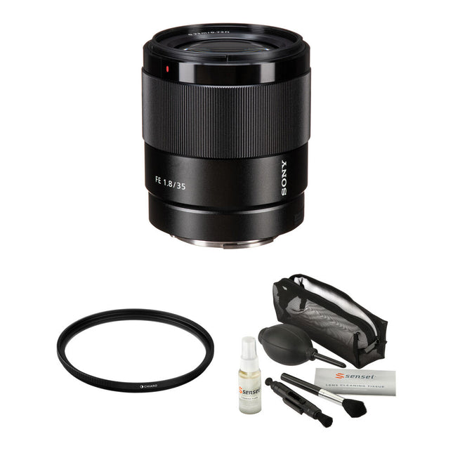 Sony FE 35mm f/1.8 Objetivo Full Frame con Filtro UV 55mm Kit de Limpieza