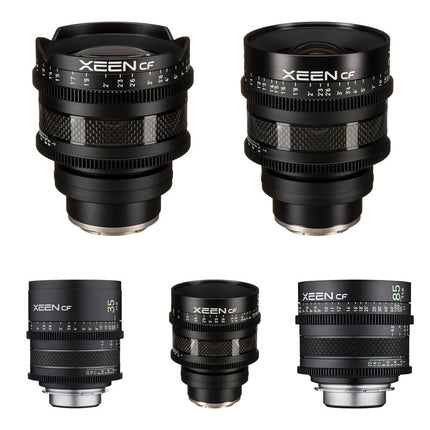 Rokinon XEEN CF Pro Kit de 5 lentes cine E-Mount 16-85mm T1.5 T2.6 Full Frame Carbono