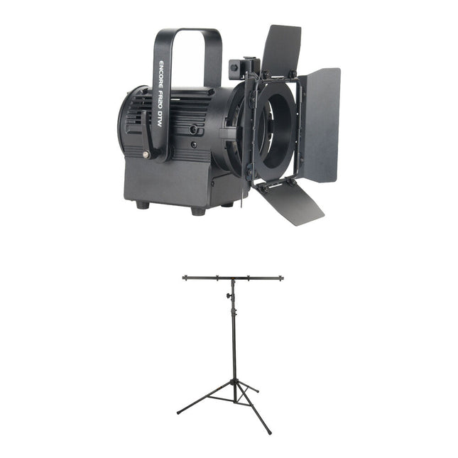 American DJ Solo Stream PAK luces Fresnel LED blanco cálido soporte con T-Bar 9 pies