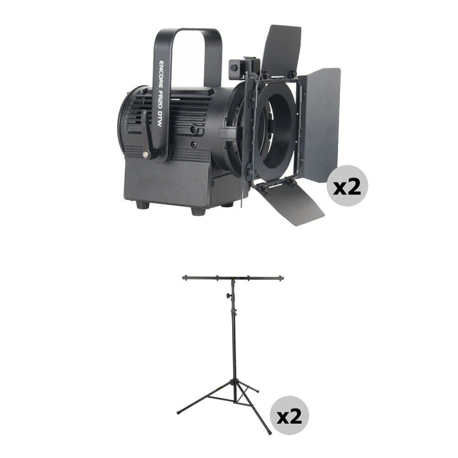 American DJ Entry Level Stream PAK Kit de Iluminación con 2 LEDs y Soportes T-Bar 9'