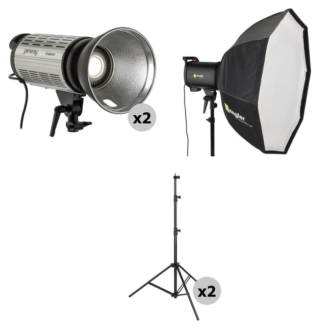 Genaray Endeavor ML-33K Kit de Iluminación LED Monolight 5600K Softbox 36 Pulgadas