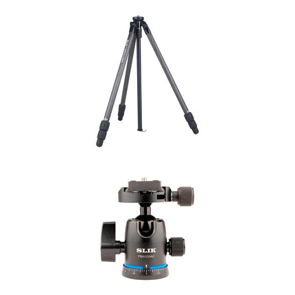 SLIK PRO CF-633 trípode de fibra de carbono con cabezal de bola PBH-535AS capacidad 5 kg altura máxima 173 cm
