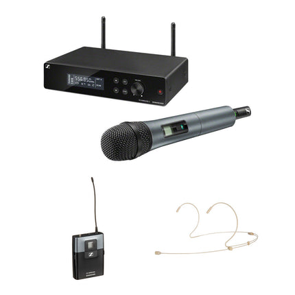 Sennheiser XSW 2 Sistema Inalámbrico Combo Micrófono de Mano y Diadema 10 Horas de Batería 125 Pies de Alcance
