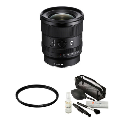 Objetivo Sony FE 20mm f1.8 G Lente con apertura f1.8 Filtro UV 67mm y kit de limpieza