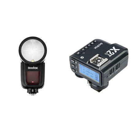 Godox V1 Flash y X2 Disparador TTL para Nikon Alcance 100 m Luz LED Modelado