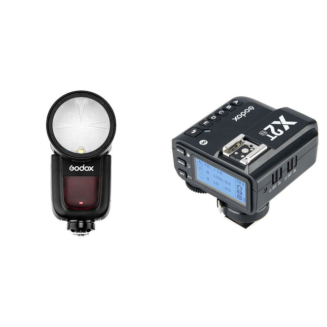 Godox V1 Flash y X2 Disparador TTL para Nikon Alcance 100 m Luz LED Modelado