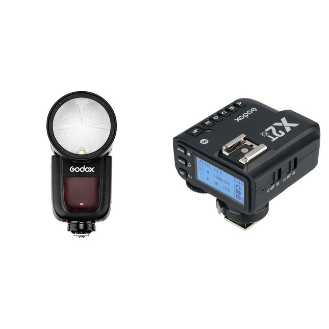 Godox V1 TTL Flash y X2 Trigger 2.4 GHz para Olympus y Panasonic Bluetooth rango 100 m lampara LED