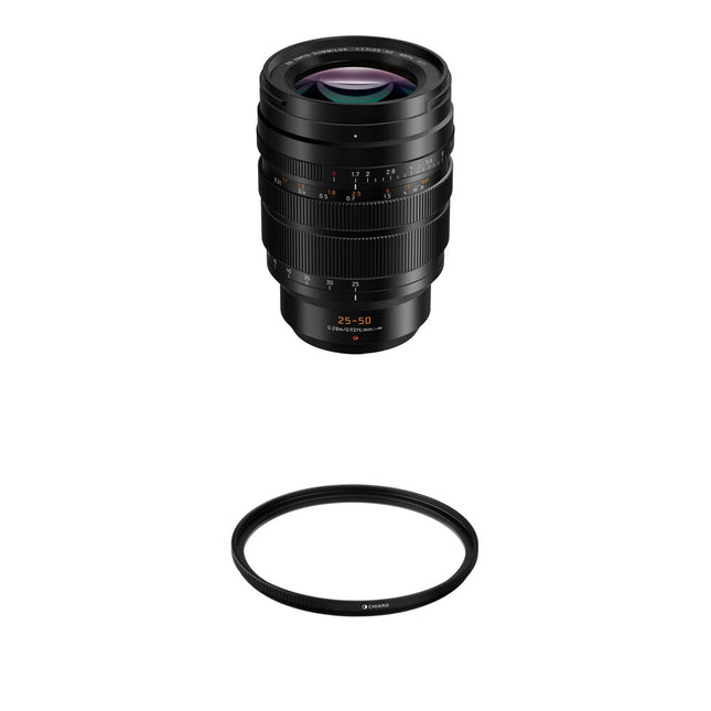 Panasonic Leica DG Vario-Summilux 25-50mm f/1.7 lente Micro Cuatro Tercios con filtro UV 77mm