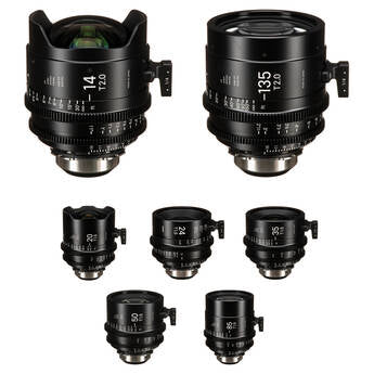 Sigma T1.5/T2 Cine FF High-Speed Art Prime 7-Lens Set Lentes Cine PL Cooke i